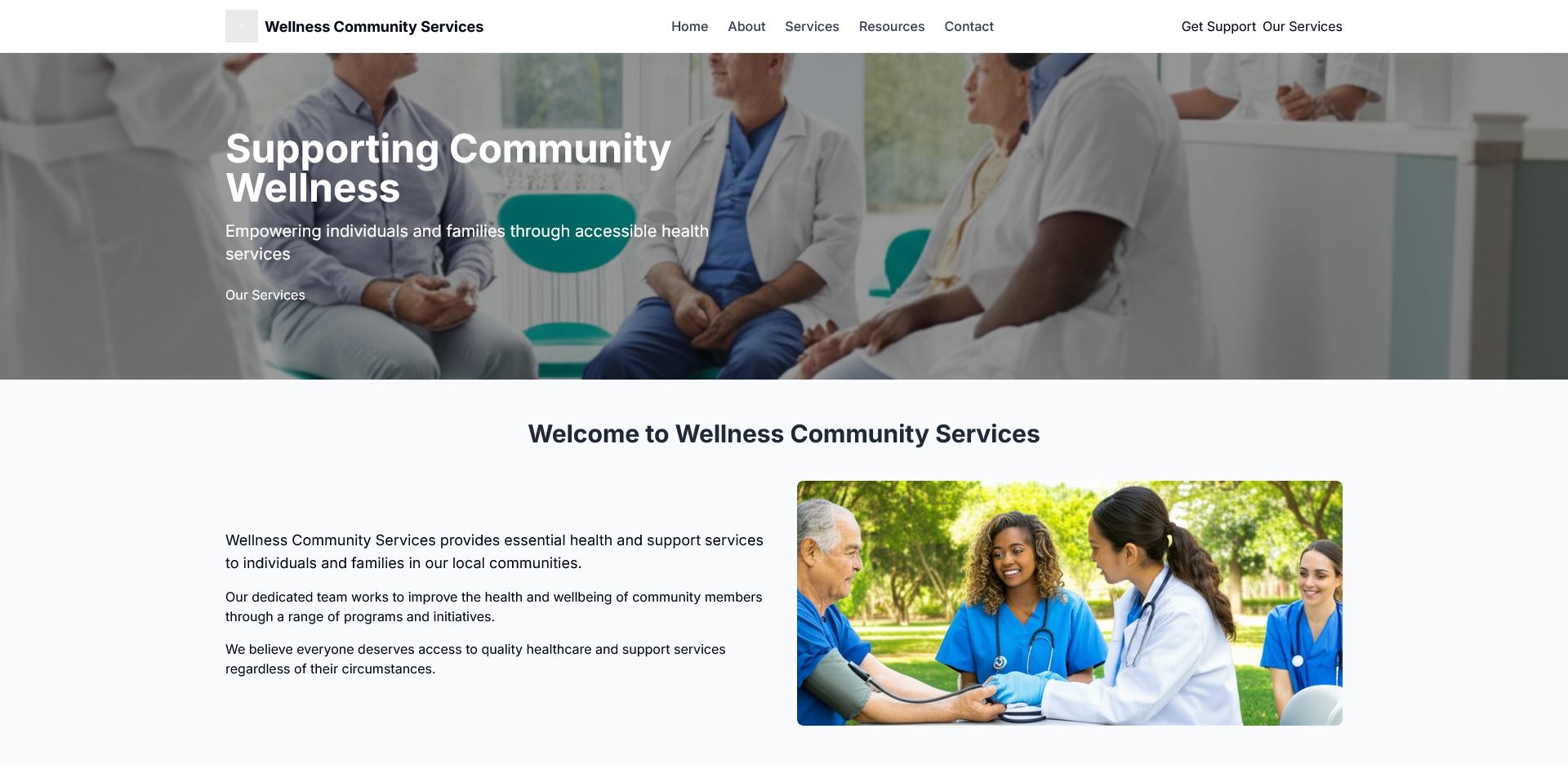 Original website with generic healthcare styling, inconsistent typography, and limited visual storytelling capabilities.